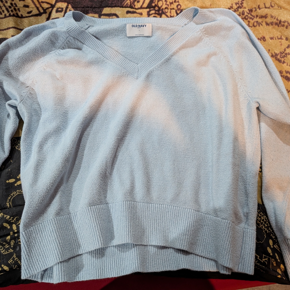 Old Navy Blue V-Neck Sweater Soft Knit